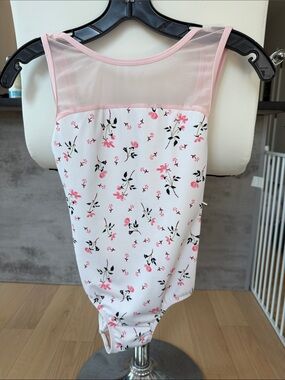 Floral Pink Mesh-Back Bodysuit